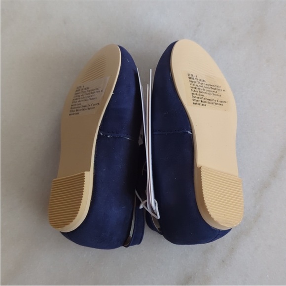 BRAND NEW WITH TAGS Janie and Jack - Blue Bow Baby Shoes - Toddler Size 4 - Picture 5 of 6